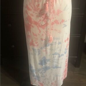 POL Pink and White Tie-Dye Skirt